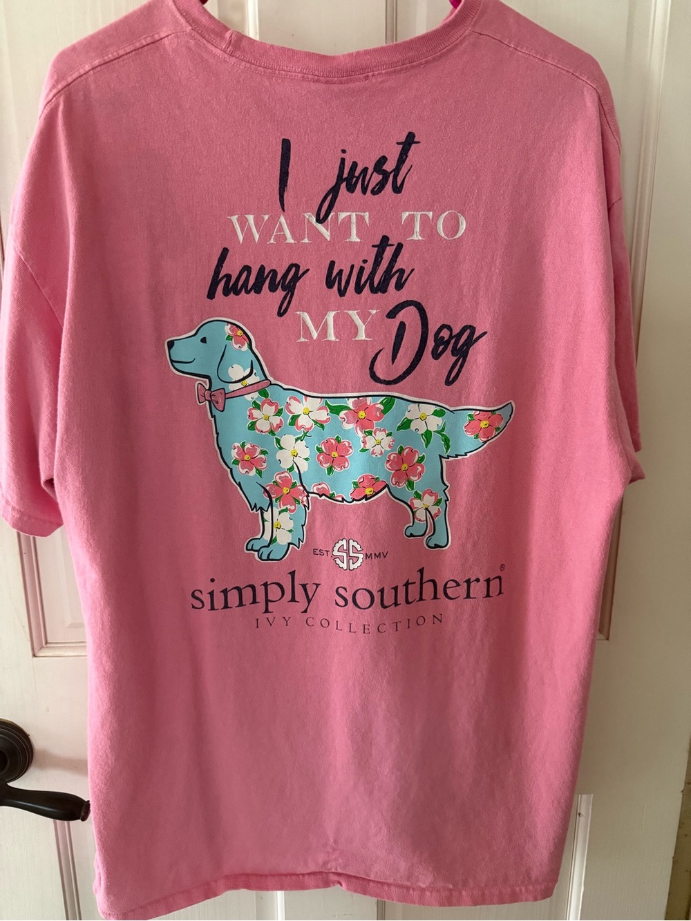 Simply Southern Pink Floral Dog Graphic Tee
